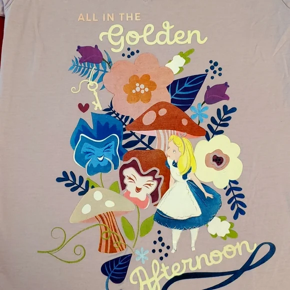 All in the Golden Afternoon Alice In Wonderland Disney short sleeve graphic tee - Picture 2 of 5